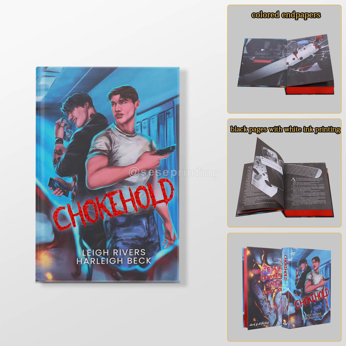 Special Edition Hardcovers Printed on All Black Pages, Foiling Covers, Red Metallic Edges