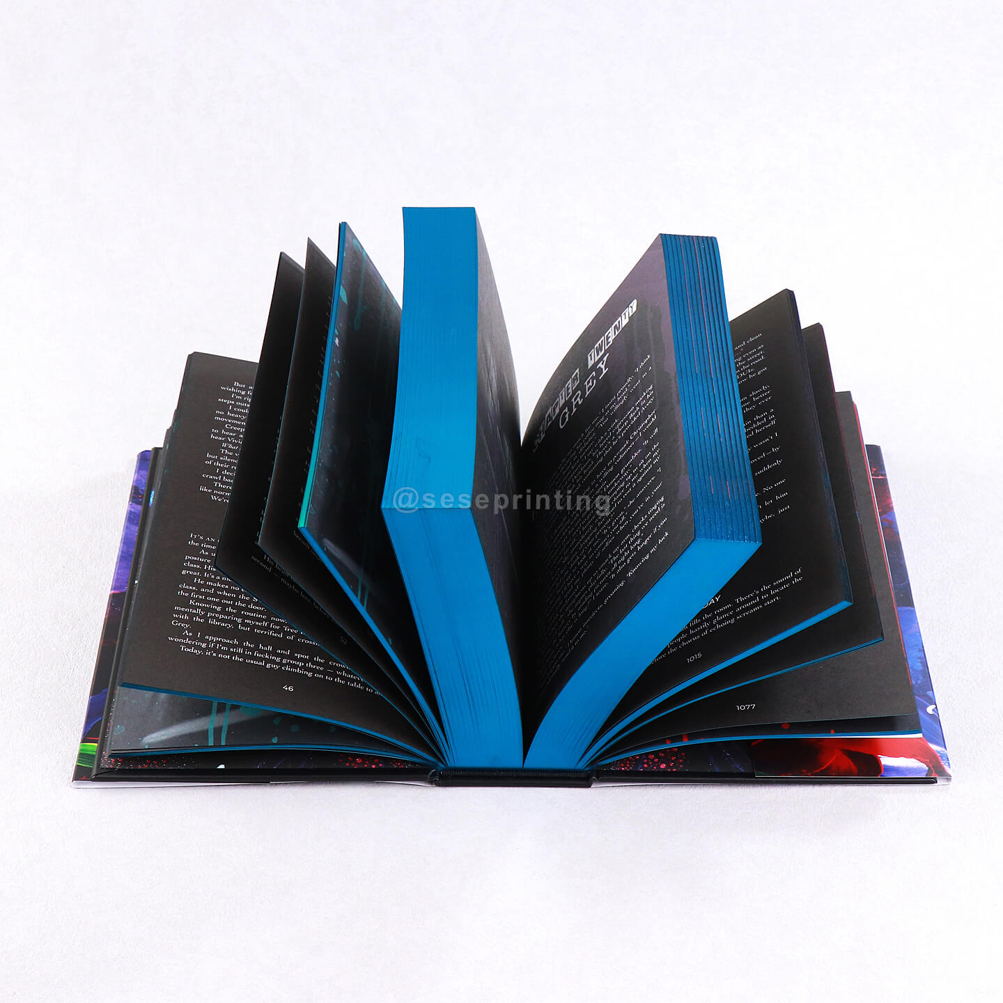 Premium Hardcover Novel with Holographic Foil Cover, Metallic Edges and Dust Jacket, Endpages