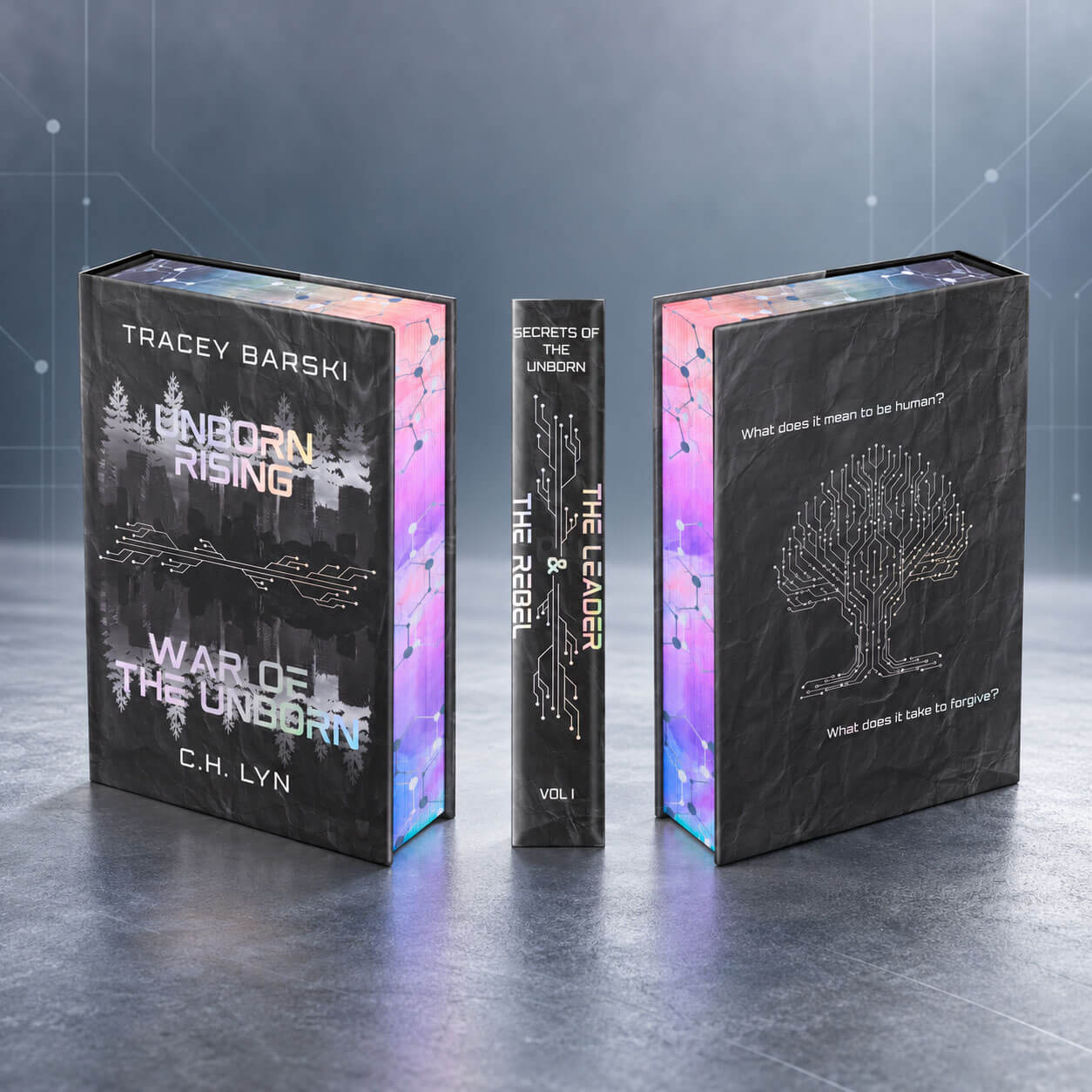 Hardcover Fantasy Novel with Holographic Foil Covers, Sprayed Edges, Illustrated Endpapers