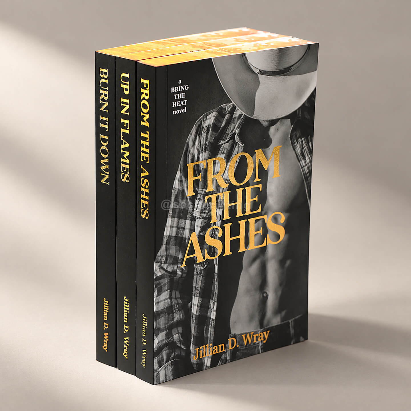 Custom 3 Book Romance Paperback Series with Foil Covers and Patterned Sprayed Edges