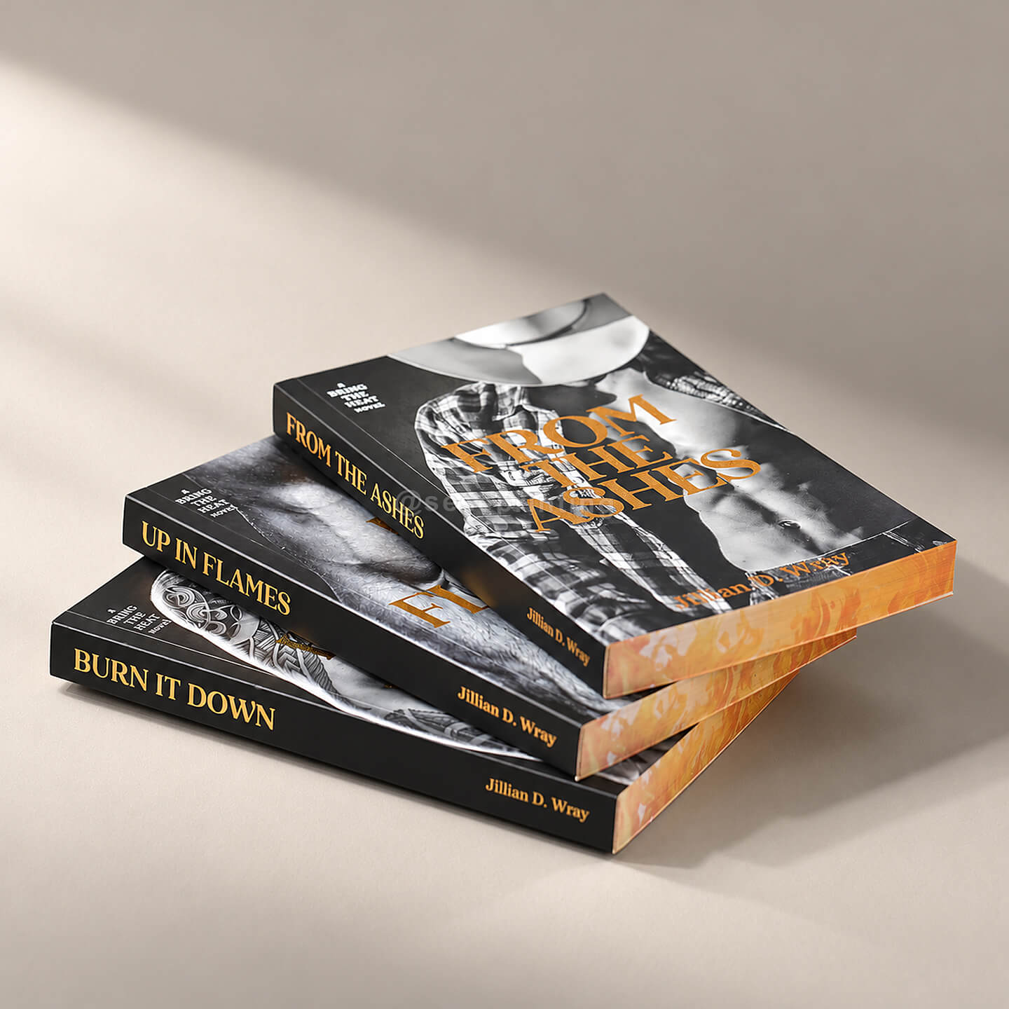 Custom 3 Book Romance Paperback Series with Foil Covers and Patterned Sprayed Edges
