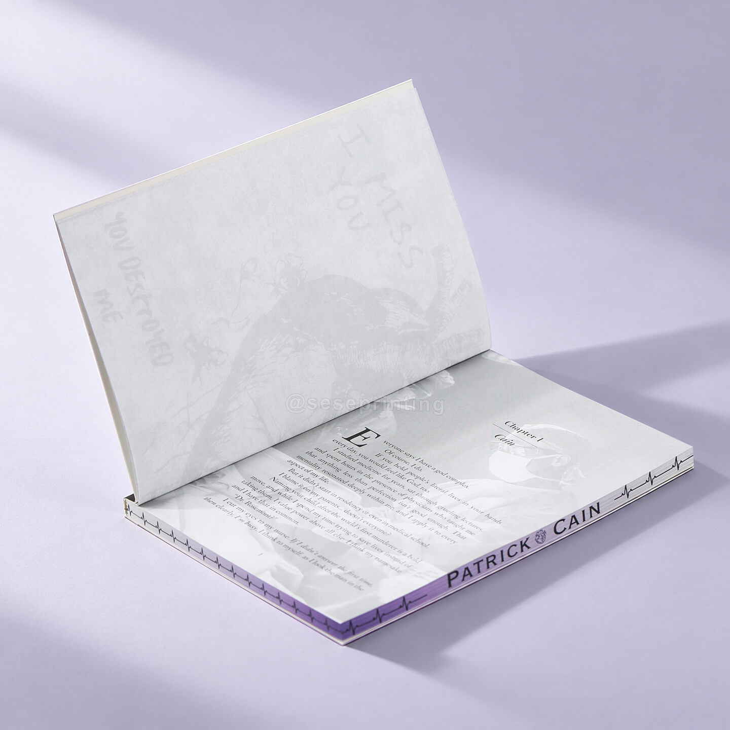 Premium Softcover Novel Printing with Foil Cover Finish and Custom Sprayed Edge Design