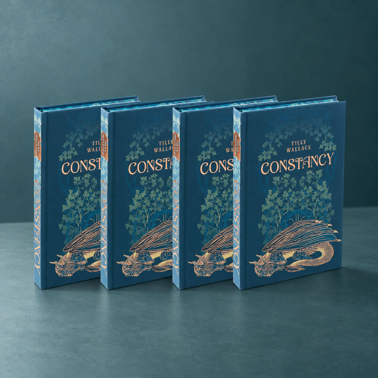 Cloth Hardcover Fantasy Book with Foil Cover, Patterned Edges and Ribbon, End Pages
