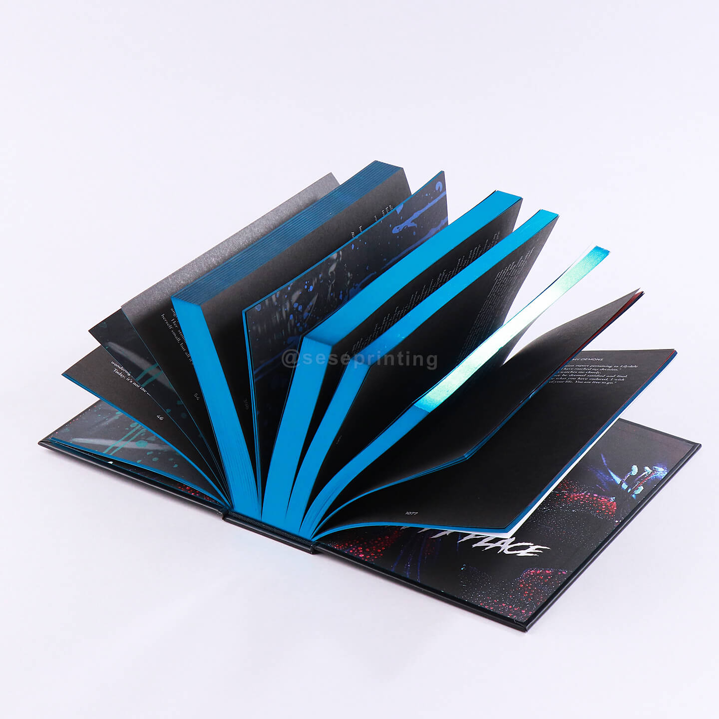 Dark Fantasy Hardcover Novel Printing with Foil Cover, Metallic Edges and Color Pages
