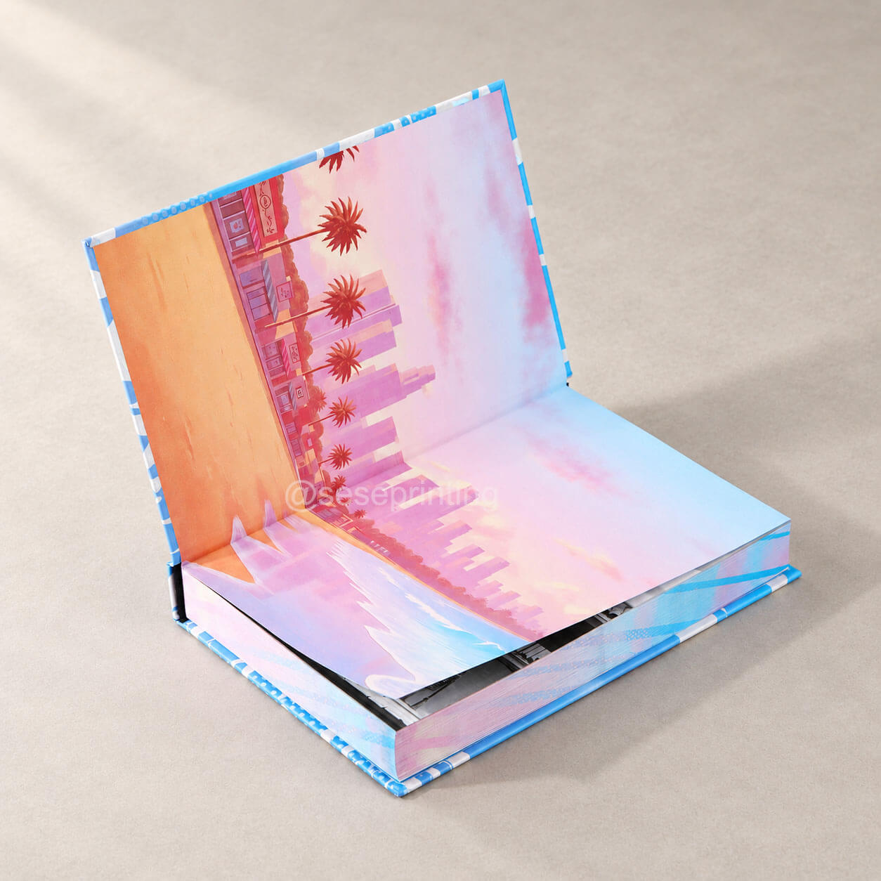 Premium Custom Hardcover Book Printing with Foil Cover, Patterned Edges and Endpapers