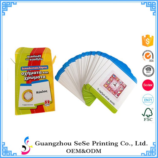 China Supplier Wholesale oem kids flash cards custom