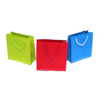 Bright Colored Matte Paper Shopping Bags