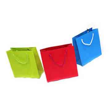 Bright Colored Matte Paper Shopping Bags