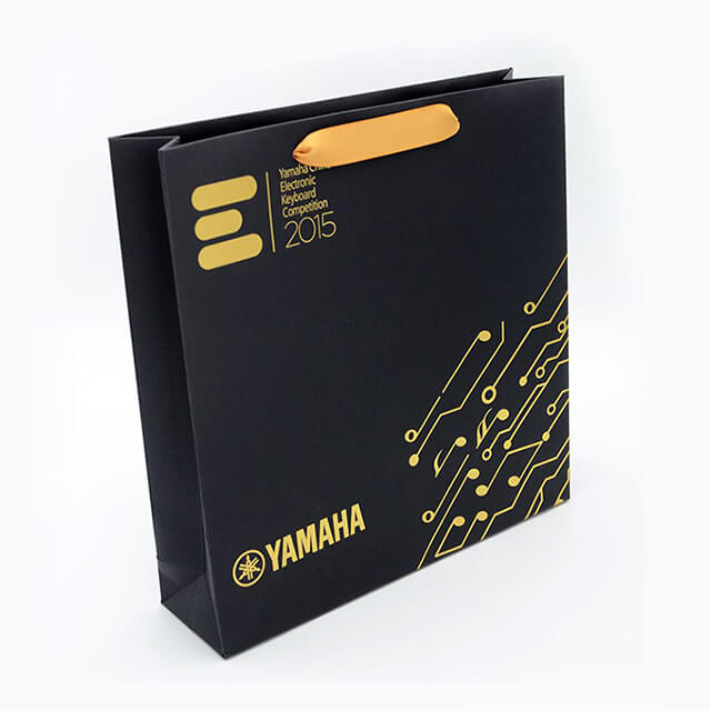 CHEAP Custom Gold metallic logo paper bag