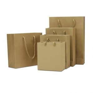 Factory Printed Plain Brown Kraft Paper Bags Wholesale