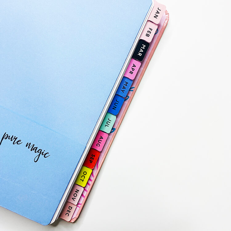 Personalized Gold YO Binding Diary Notebook with Tabs