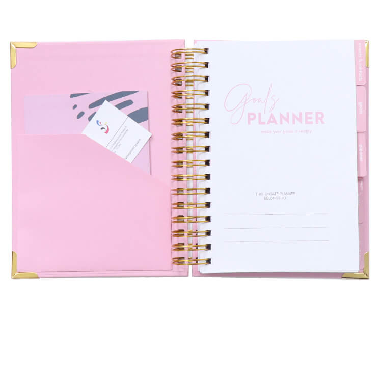 Custom Logo Hardcover Spiral Manifest Journal Inspirational Goals Planner Daily Journal Book