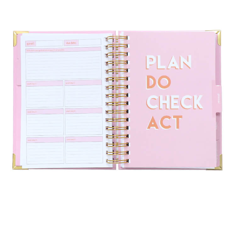 Custom Logo Hardcover Spiral Manifest Journal Inspirational Goals Planner Daily Journal Book