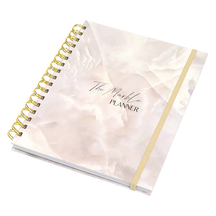 Custom Planners Spiral Marble Journal Hardcover Life Agenda Diary Printing Weekly Daily Planner