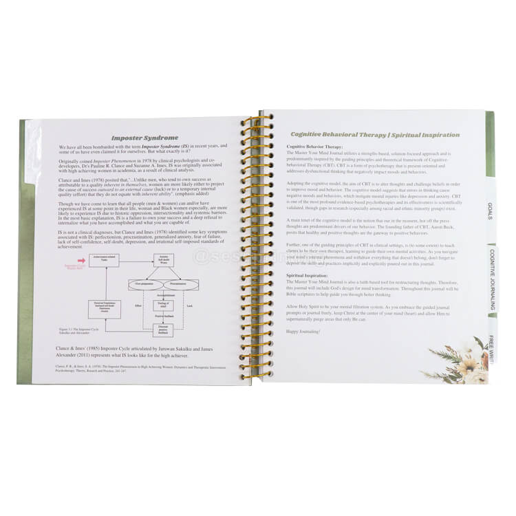 Customizable A5 Positive Affirmation Mindfulness Journal Spiral Goal Gratitude Planner Notebook