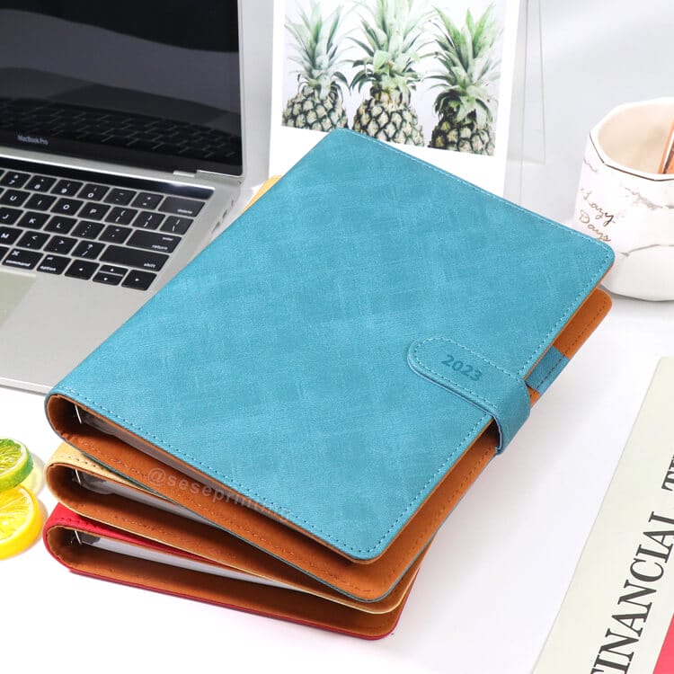 Custom Private Label Journals and Planners Agenda Planner Organizer Leather Notebook with Cash Envelopes