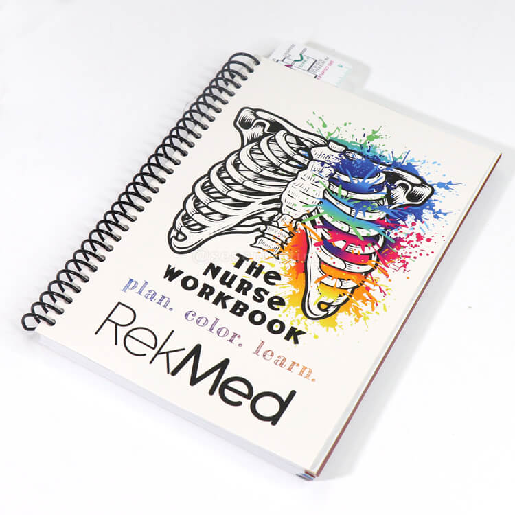 Custom Spiral Health Journal Nurse Workbook Planner Printing Self Care Planner