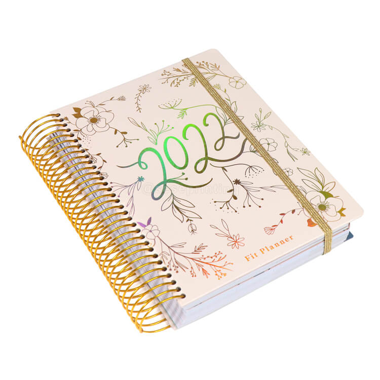 Spiral Fitness Planner Hardcover Journal Planner Custom Printing With Pocket