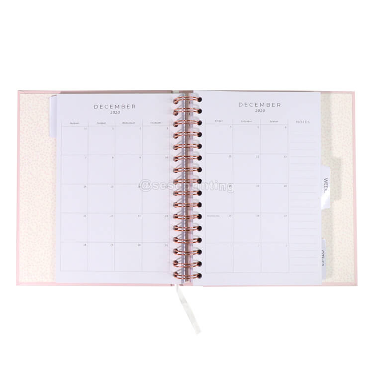 Custom Printing Spiral Notebook Yearly Weekly Daily Planners Organizer