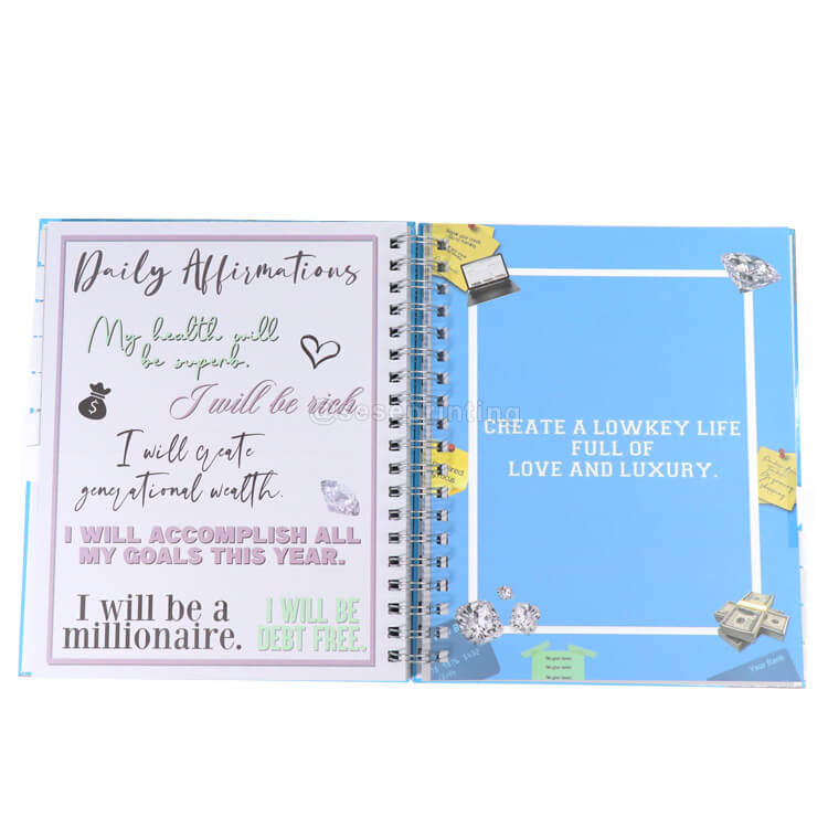 Custom Goals Planner Agenda Weekly Monthly Spiral Planner Manifestation Journal