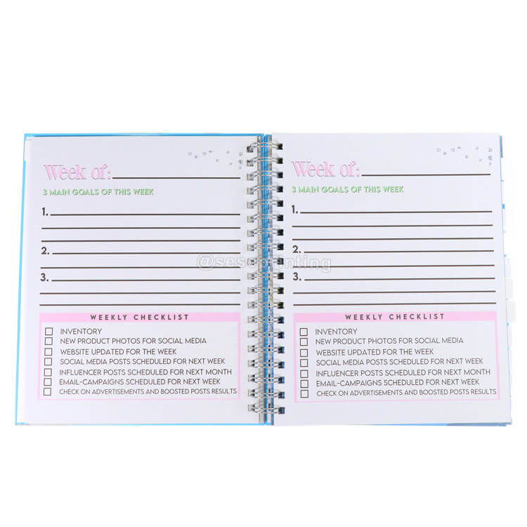 Custom Goals Planner Agenda Weekly Monthly Spiral Planner Manifestation Journal