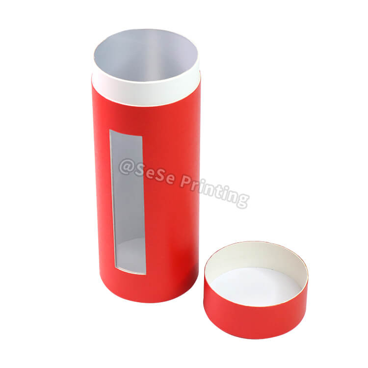 Custom Round Paper Tube Packaging Gift Box Cylinder Box with Pvc Window