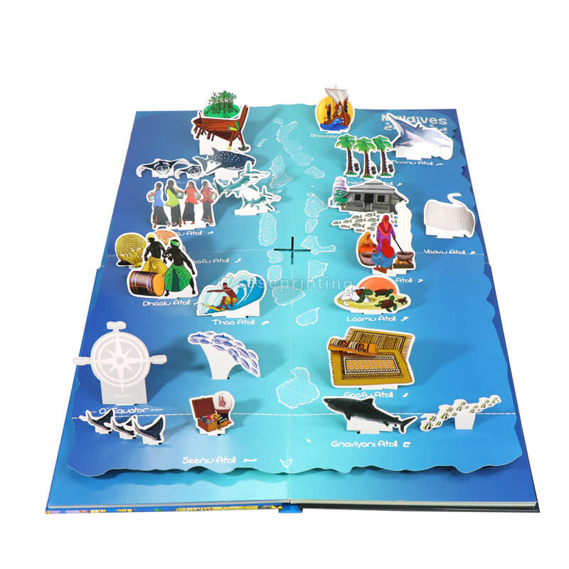 Custom Ocean Picture Books Hardcover Board Book Pop Up Children Book Printing