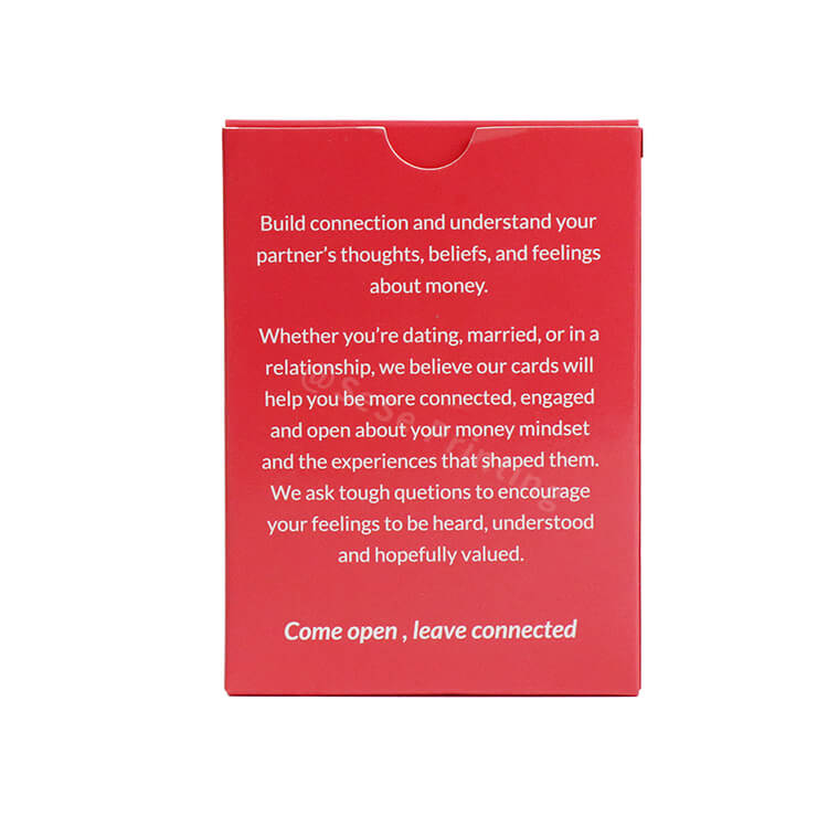 Custom Printing Card Deck Personalized Back And Front Design Conversations Card Love and Money Card Game