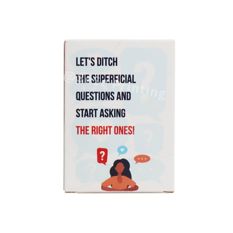 Custom Design Paper Printing Family Question & Answer Game Card Adult Playing Card Manufacturers Printing Services