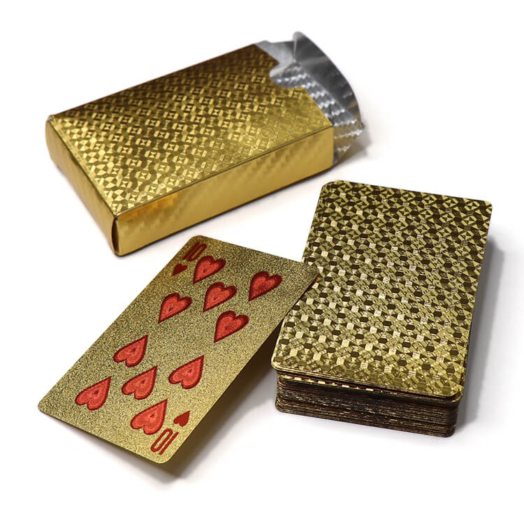High Quality Custom Playing Cards Printing Poker Pvc Waterproof Plastic Gold Playing Cards