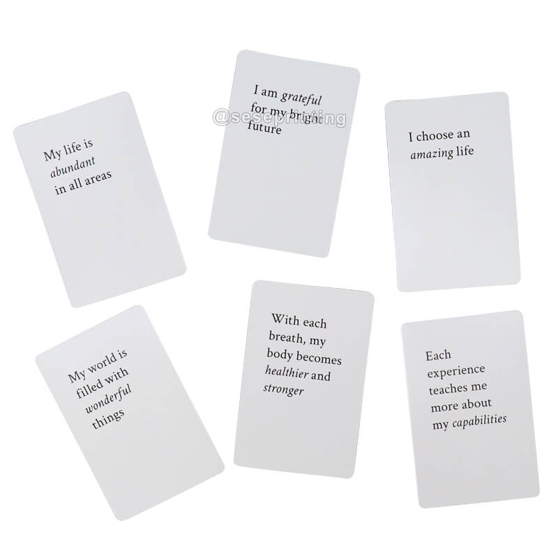 OEM Custom 52 Inspirational Motivational Positive Affirmation Cards Design Printed Playing Cards