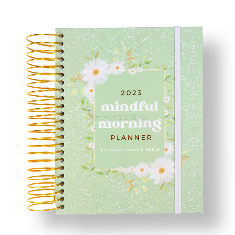Custom Logo Agendas 2023 Mindful Planner Spiral Daily Planner Journal Printing