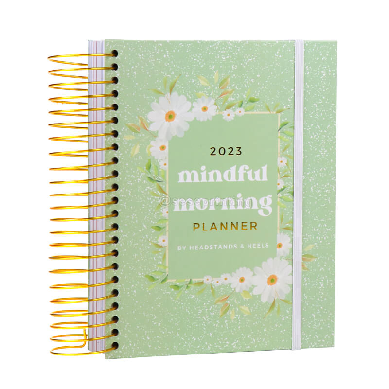 Custom Logo Agendas 2023 Mindful Planner Spiral Daily Planner Journal Printing