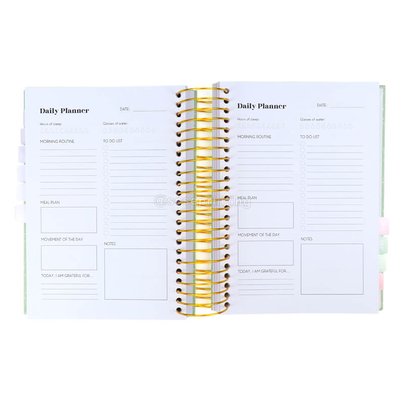 Custom Logo Agendas 2023 Mindful Planner Spiral Daily Planner Journal Printing