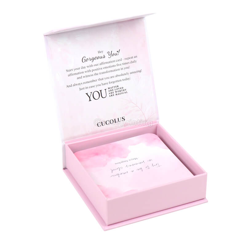 Custom Size Design Mental Health Card Positive Self Phrases Relaxation Affirmation Cards with Box