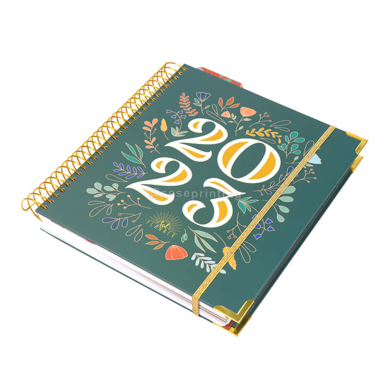 Custom Private Label Hardcover Spiral Binding 2023 Goal Journal Daily Weekly Monthly Planner for Workouts