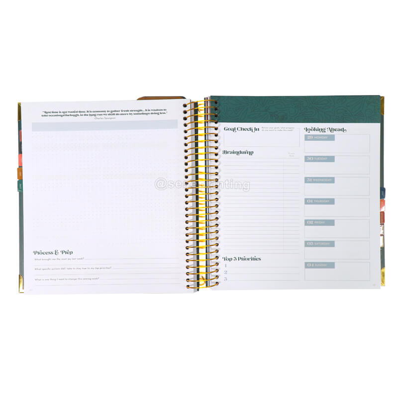 Custom Private Label Hardcover Spiral Binding 2023 Goal Journal Daily Weekly Monthly Planner for Workouts