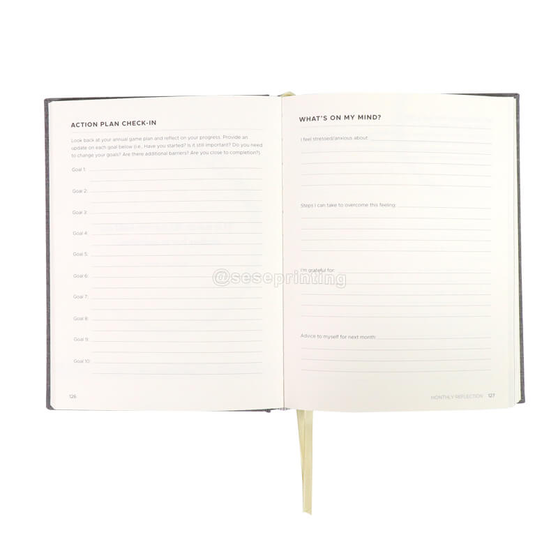 Custom Journal Printing Fabric Linen Undated Journal Agenda A5 Hardcover Notebook Diary