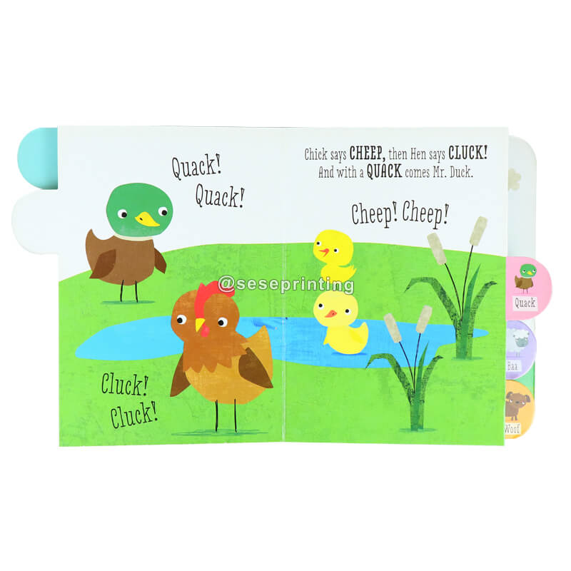 Custom Education Children Board Book Printing Kids Learning Animal Cardboard Book Printing Service