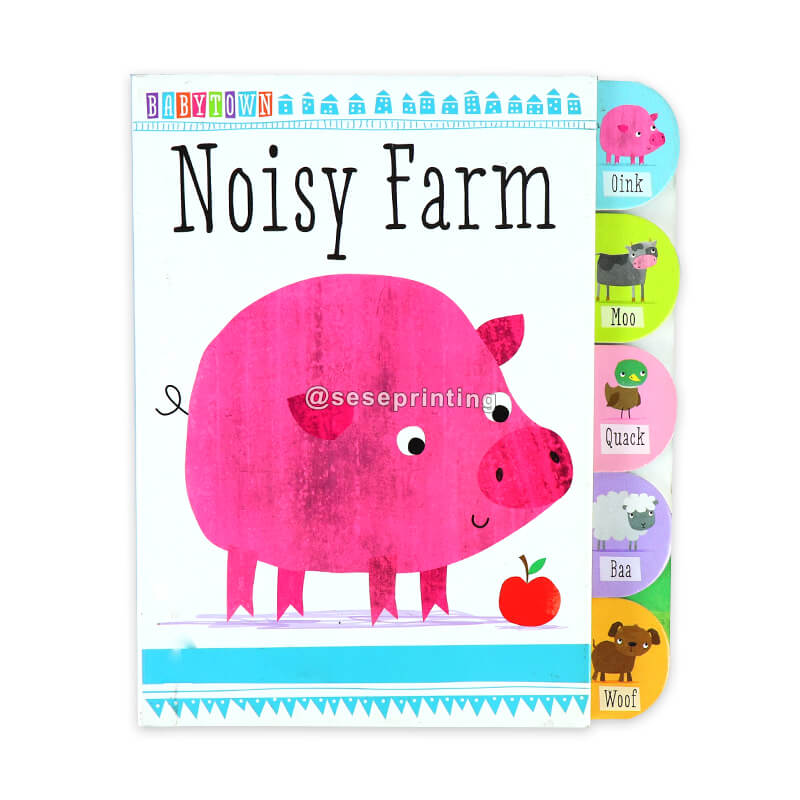 Custom Education Children Board Book Printing Kids Learning Animal Cardboard Book Printing Service