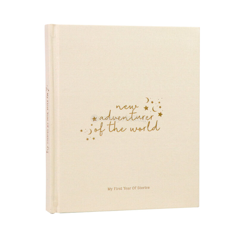 Journals Notebook Custom Gold Foil Stamping Logo Hardcover Linen Fabric Cover A5 Journal