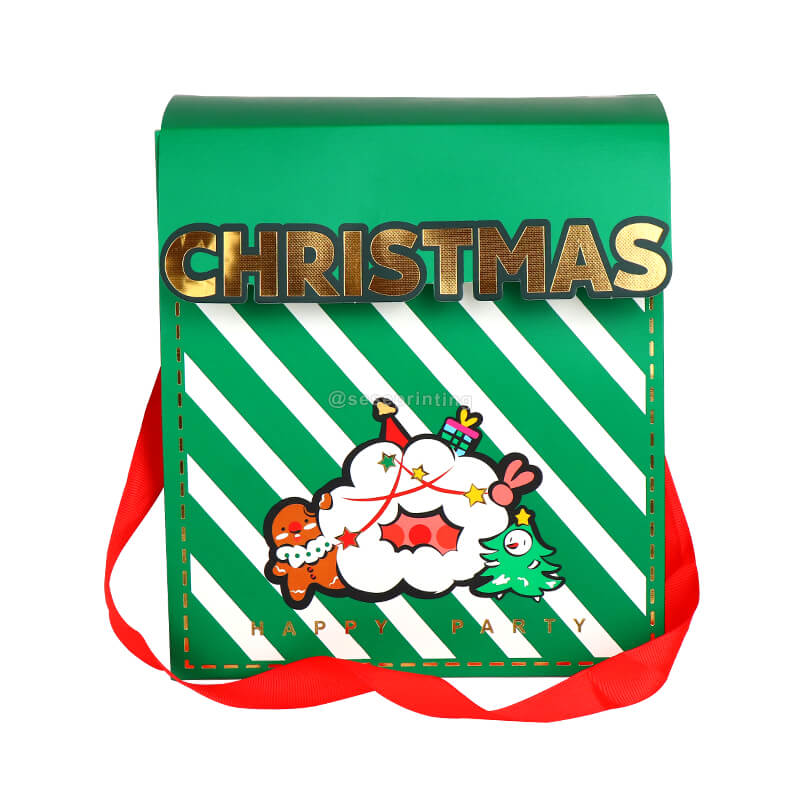 Christmas Paper Gift Bag Candy Packaging Bag Custom Your Own Logo Art Paper Gift Bags