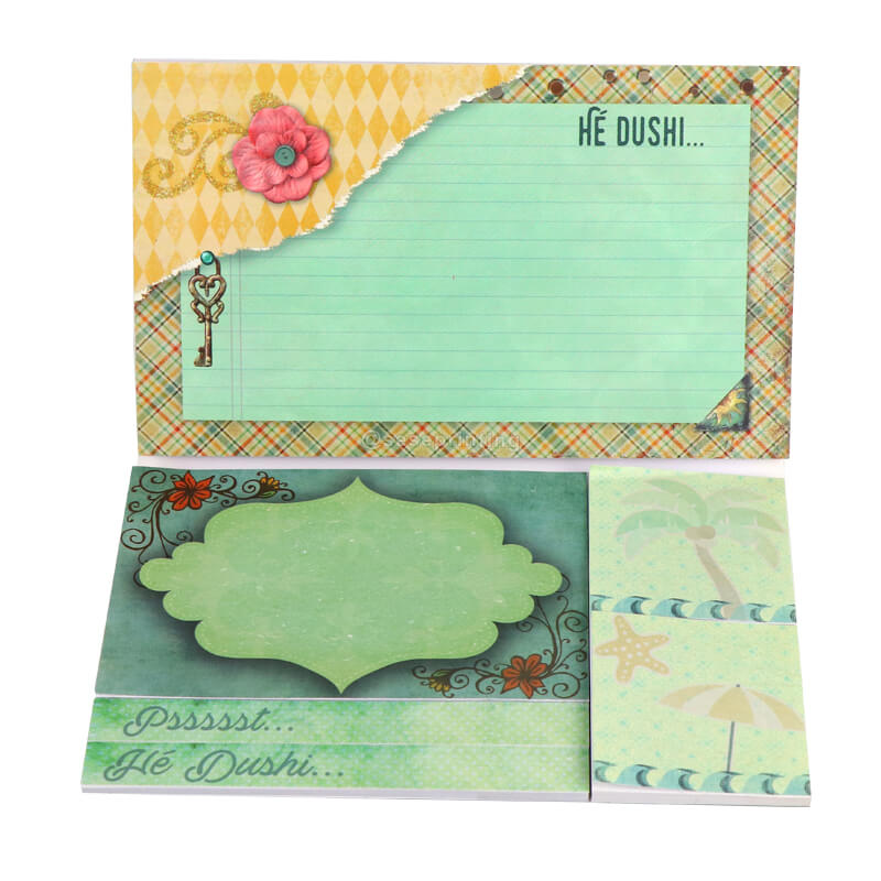 Eco-friendly Sticky Notes Set Custom Printing Memo Pads Bookmark