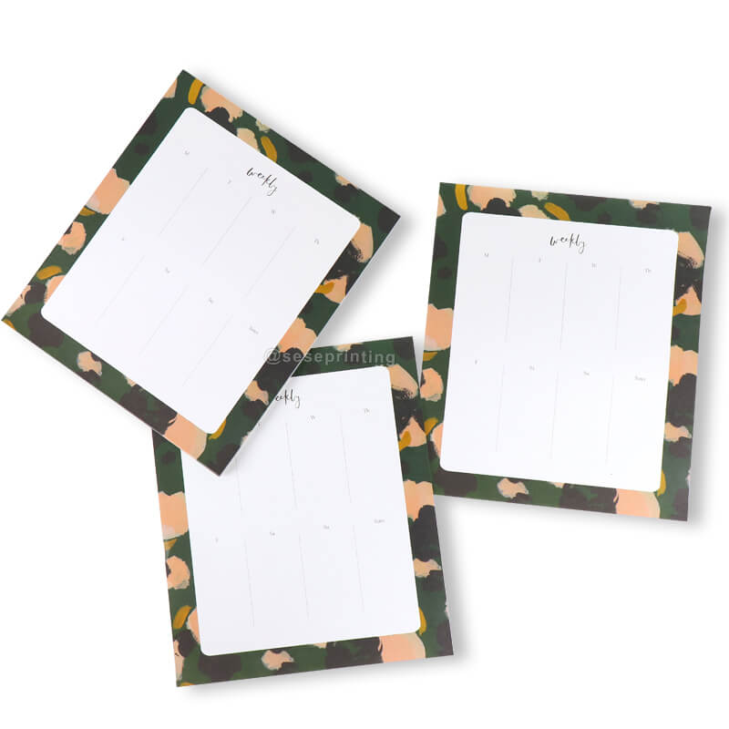 Custom Logo Printed Die Cut Weekly Notepad Sticky Memo Notes Pads