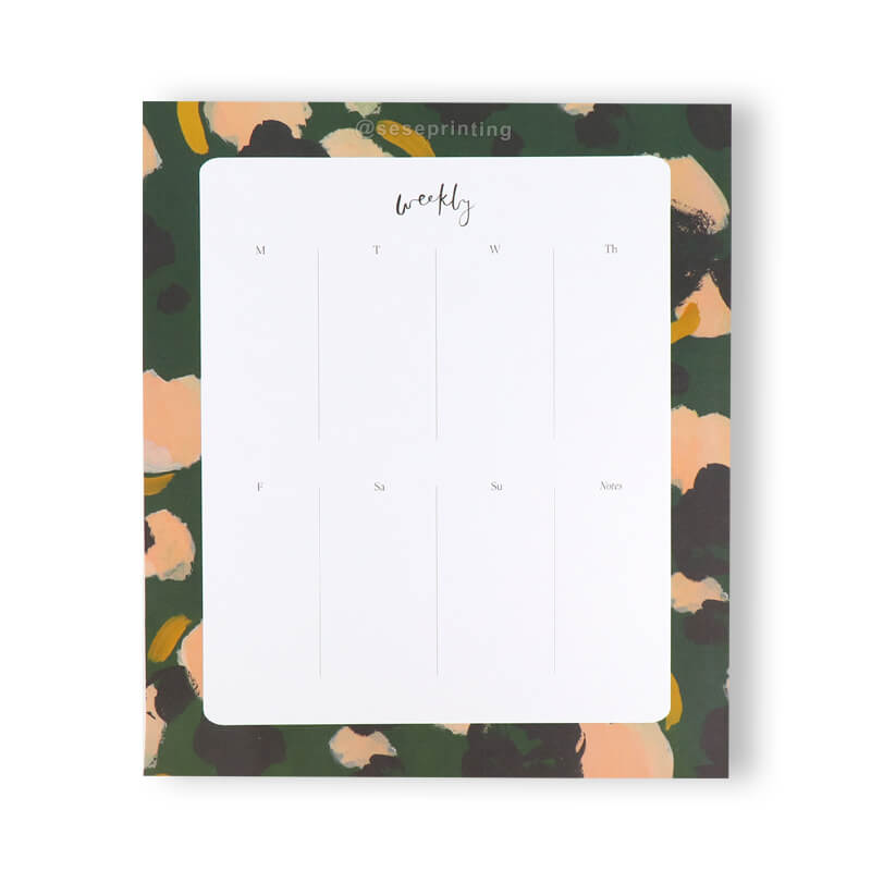 Custom Logo Printed Die Cut Weekly Notepad Sticky Memo Notes Pads