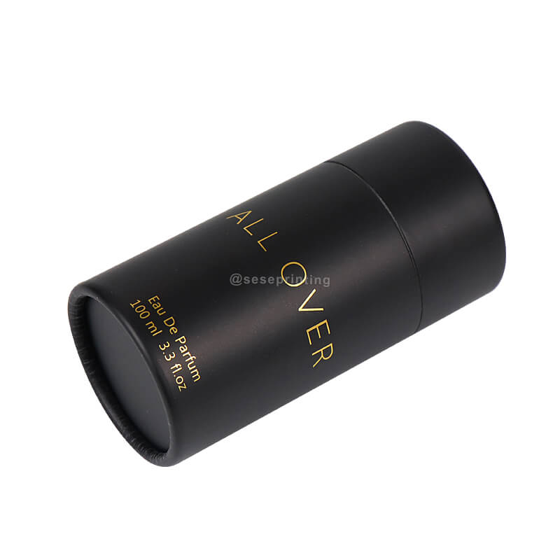 Black Cylinder Packaging Box Recycled Custom Paper Tube Packaging