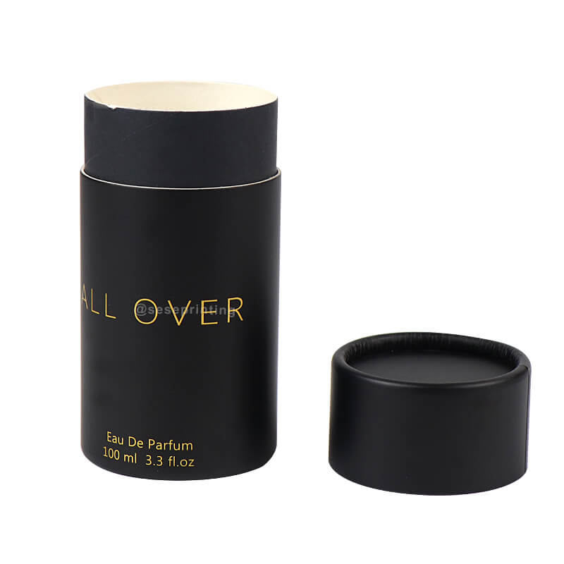 Black Cylinder Packaging Box Recycled Custom Paper Tube Packaging