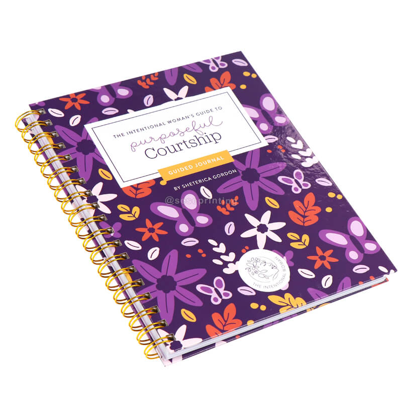 Custom Guided Journal Spiral Self Care Planner Notebook Printing