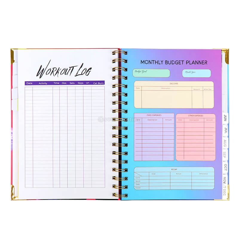 A5 Spiral Journal Notebook Custom Money Saving Budget Planner Books