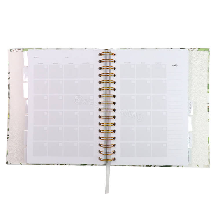 Custom Luxury A5 Spiral Notebook Journal Wedding Planner Guest Book
